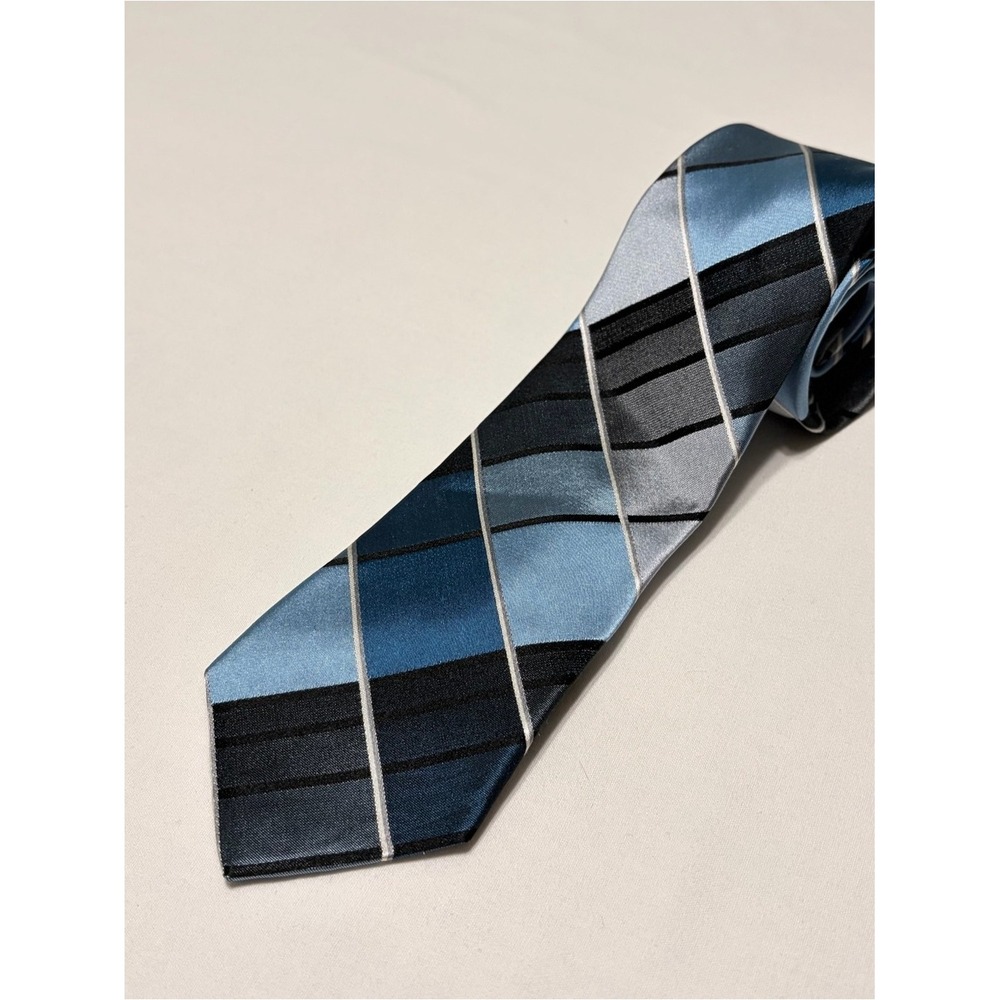 Van Heusen Studio‎ Silk Tie Blue Purple Geometric Plaid New NWT Stain Shield